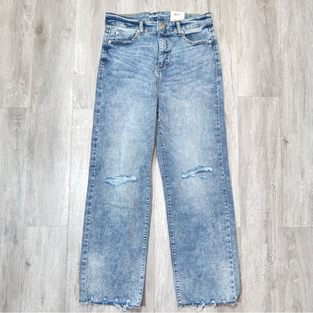 INC Women's 8/29 NWT Distressed High Rise Straight Leg Jeans New